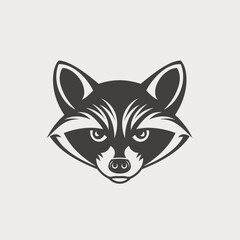 Obraz premium Stylized illustration of a raccoon head with focused expression