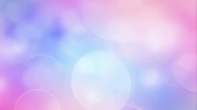 Pastel colored abstract background with soft bokeh light and transitioning large transparent bubbles, for decorative pattern design