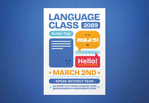 Colorful Flat Language Class Event Flyer