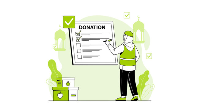 Volunteering For Charity And Donation Management With A Checklist