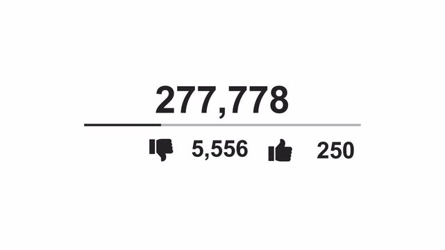 One million social media view counter animation on transparent background