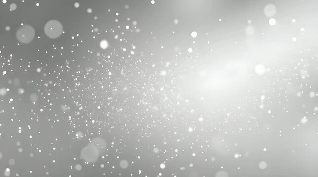 Motion blurred 4K background with floating white dots and soft gray gradient