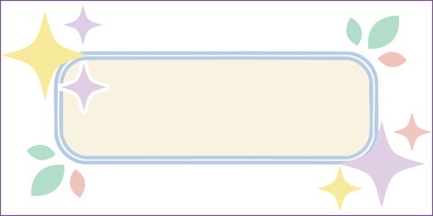 Obraz premium Blank Cream Banner with Sparkles and Pastel Shapes: Vector Text Frame Template.