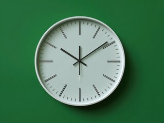 wall clock minimal isolated on a green background