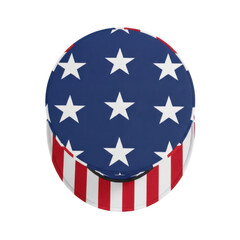 American flag design on a circular object