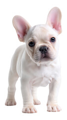 Fototapeta premium Adorable White French Bulldog Puppy Isolated on White Background