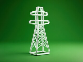 smart grid icon 3d isolated on a green background