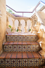 Fototapeta premium Beautiful Mexican inspired tiled and brick stairs