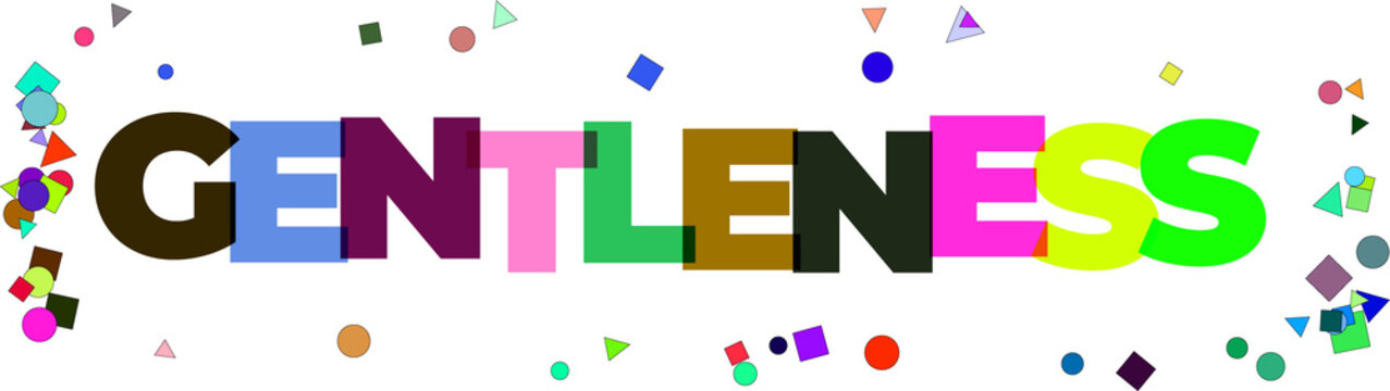 colorful gentleness text art design on transparent background