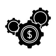 Obraz premium Business and finance icon in glyph style. Isolated on white background. Editable color and vector.