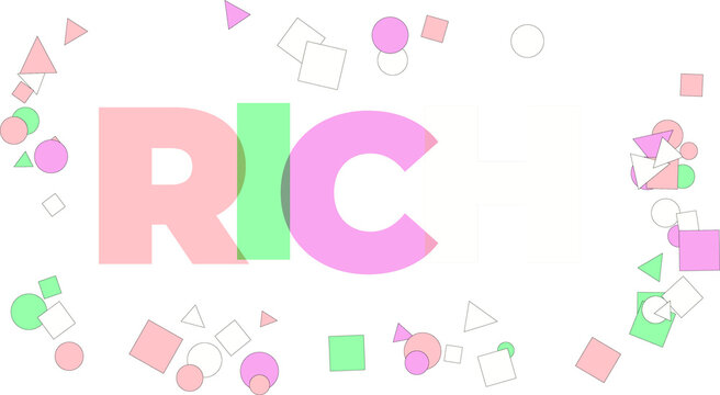 Colorful ric logo design with creative shapes on transparent background