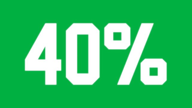Green screen loading bar animation with white blocky percentage numbers counting up from zero to one hundred in sequence