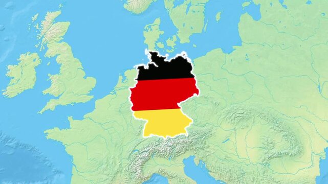 Germany Map and Flag Geography Animation