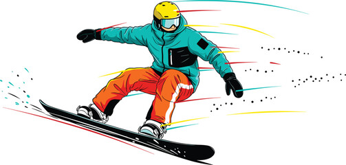 Snowboarder Speed Action Dynamic Motion Commercial © jannat Stock