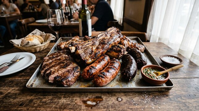 Mixed Argentinian Parrillada Grill with Various Meats