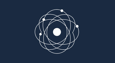 Atomic Structure Illustration with Electrons and Nucleus.