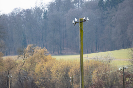 Telegrafenleitung an Bahnstrecke
