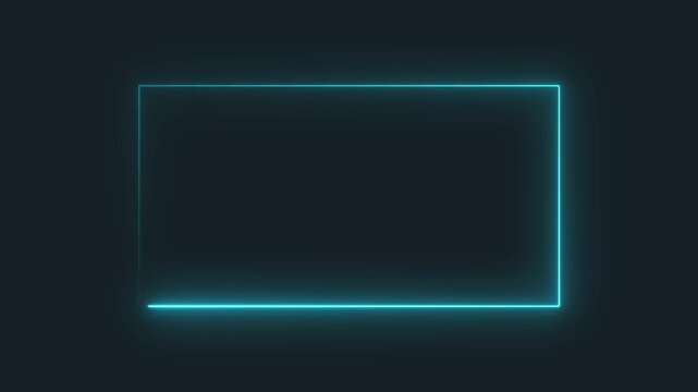 Abstract neon rectangle frame animation on black background.