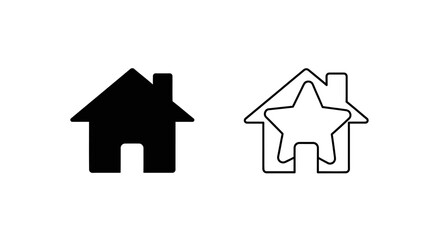 Fototapeta premium House icon design with star shape, modern minimalist home symbol, creative illustration Vector