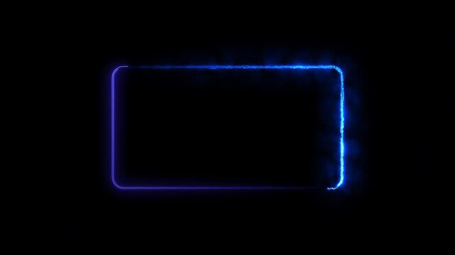Rectangle glowing neon frame background animation, Glowing neon rectangle border frame in the shape rectangle.