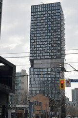 Naklejka premium north elevation of The TOOR Hotel / The 203 Residences, located at 203 Jarvis St (at the corner of Shuter Street), Toronto