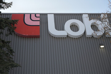 Obraz premium logo sign and name of Loblaws Musgrave Street location (50 Musgrave St, seen from Victoria Park Av), Toronto