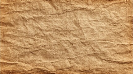 Obraz premium Crumpled brown paper displays a textured surface with soft wrinkles and folds, ideal for adding a rustic touch to various creative projects or design applications.