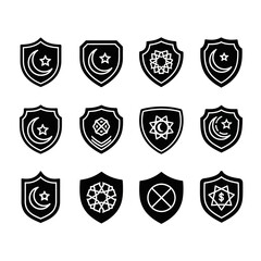 Obraz premium Collection of Islamic Symbols and Shields.