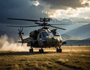 helicopter in action