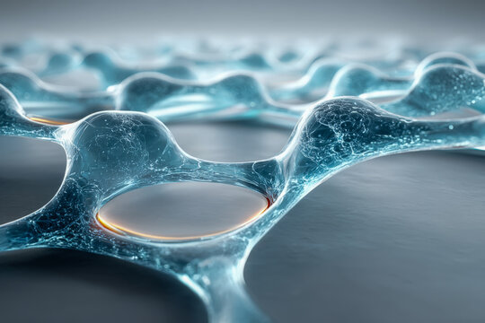 Ceramide moisture lock around skin cells, translucent skincare barrier technology render