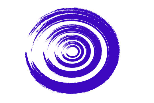 Cercle abstrait violet en spirale &ndash; Pinceau circulaire artistique isol&eacute; sur fond transparent