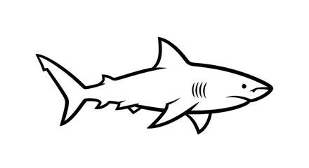 Fototapeta premium Simple cartoon shark illustration drawing.
