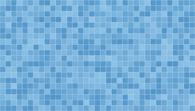 Seamless pattern of textured light blue swimming pool or bathroom tiles. Abstract full frame geometric background with copy space.