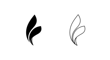 Fototapeta premium Minimalist leaf and flame design elements for modern branding and graphic design Vector