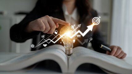 Business growth strategy drives goal achievement. Business growth improves performance, supports innovation, business growth tracks success, and business growth builds future. Latch © InfiniteFlow