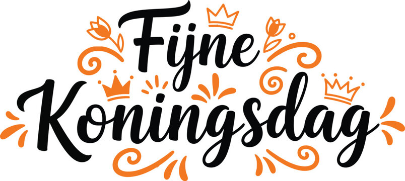 Handwritten greeting text with orange festive decorative elements