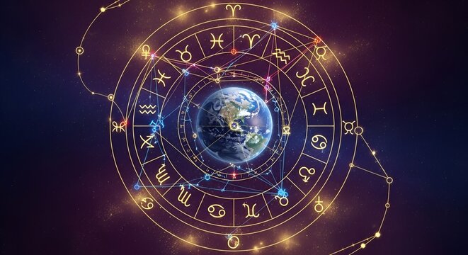 Zodiac Wheel Astrology Horoscope Circle.