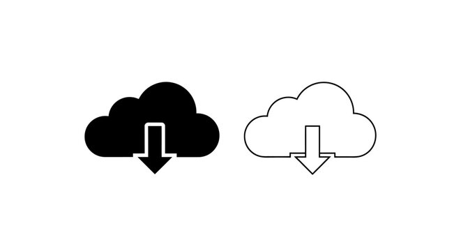 Cloud computing download symbols icons set vector illustration design Vector