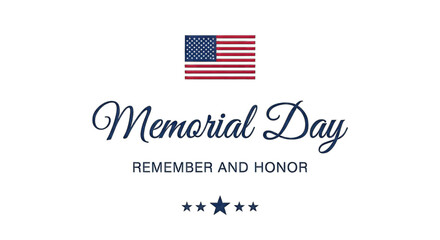 Memorial day patriotic american flag isolated on transparent background