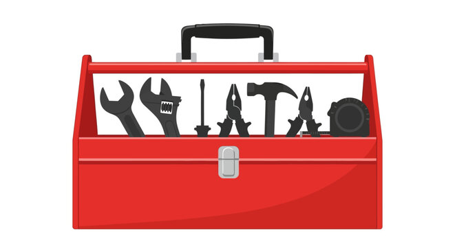 Red Metal Tool Box.