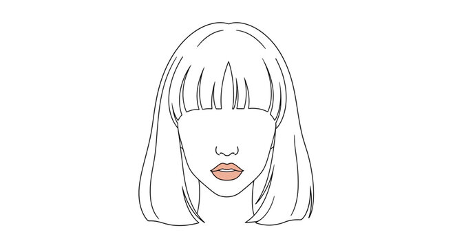 Woman Face with Bangs.