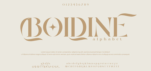 Luxury Elegant Modern beauty font alphabet logo. Typography beautiful minimal elegant sans fonts fashion wedding vintage retro logos. vector illustration © Brand_Studio