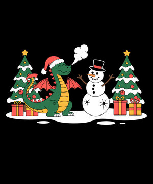 Funny Snake Snowman Christmas Tree Xmas