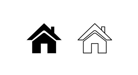 Fototapeta premium Minimalist house icon design elements for modern graphic design projects Vector