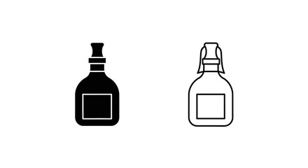 Bottle designs: icon set of wine and water bottles Vector