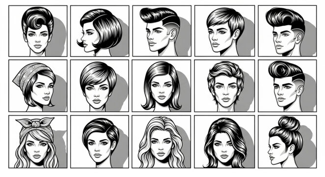 Collection of Diverse Hairstyles for Men and Women.