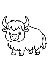 Obraz premium cartoon vector yak illustration on farm