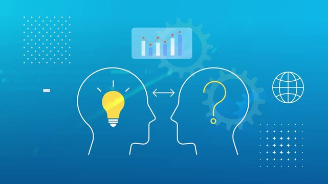 Business Idea Mindset for Application Development and viable Business Solutions - Animated Illustration as MP4 File