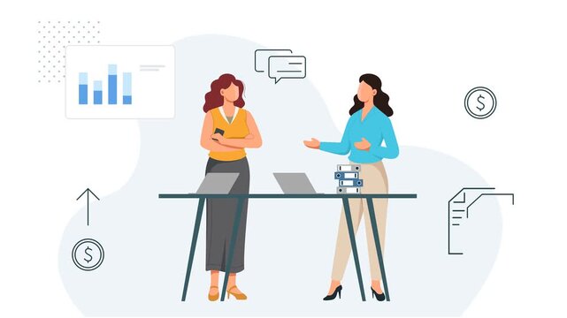 Financial Advisor - Technical Advice for Growth - Animated Illustration as MP4 File