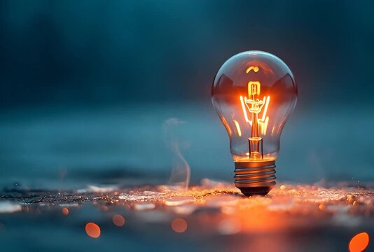 Una bombilla brillante rodeada de chispas, simbolizando una idea innovadora.
